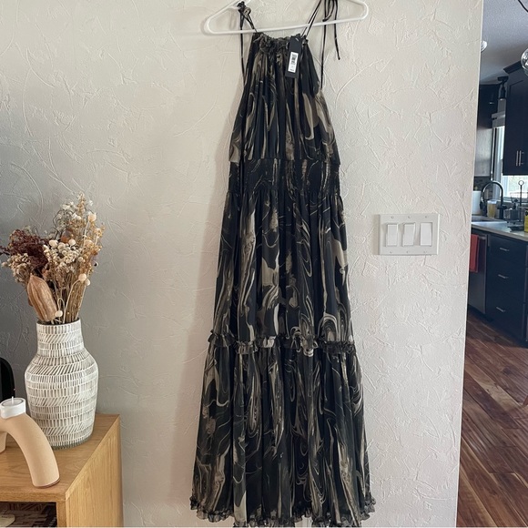 NWT Banana Republic Marble Halter Maxi Dress - sz L - Picture 5 of 9